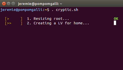 cryptic: Creating a LV for home...