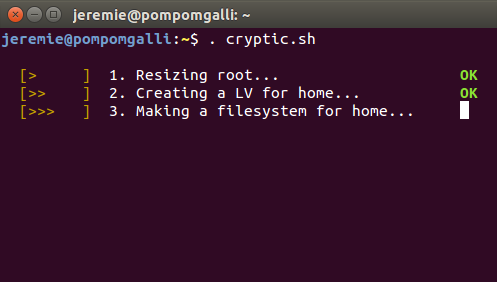cryptic: Making filesytem for home...